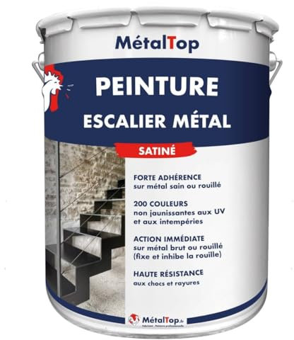 Metaltop - Peinture Escalier Metal - Vert mousse - RAL 6005 - Pot 5 L