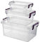 Best House 3 PCS Clear Plastic Storage Box with Lids Use for Home, office, Kitchen, Toys and Goods (300 ml + 600 ml + 1.25 Litres)