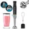 Cecotec Stabmixer Katana 15 TotalDestroy Cream B, 1500 W. 21 Geschwindigkeiten und Turbo, Doppelklingen, 4 Klingen mit schwarzem Titan, Spritzschutzhaube, extra langer Fuß, Zubehörset