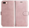 DENDICO Coque pour iPhone 8 Plus/iPhone 7 Plus, PU en Cuir Coque Portefeuille Étui Housse, Design Classique TPU Coque pour iPhone 8 Plus/iPhone 7 Plus, Rose