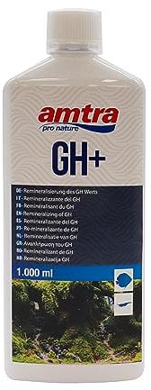 Amtra GH +, Integratore liquido di sali per reintegrare la durezza totale (dGH) dell’acqua d’acquario, per acquari di acqua dolce, 1000 ml
