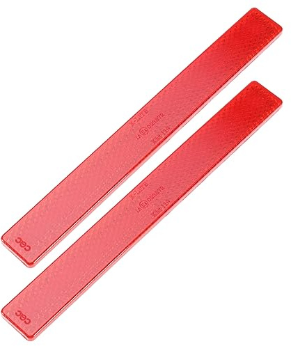 2 Stück Motorrad-Reflektor E-Mark-Zertifizierung Sicherheits-Reflektoraufkleber Zubehör für Auto Motorrad LKW 166x20x6mm Rot
