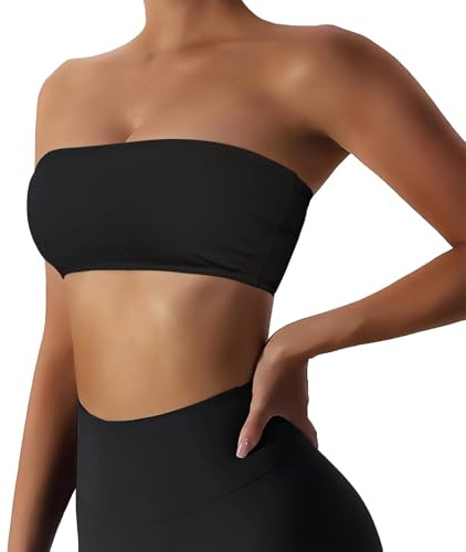Boudaner Gepolsterter Bandeau-BH für Damen, trägerlos, kabellos, nahtlos, Yoga, Workout, Bralette
