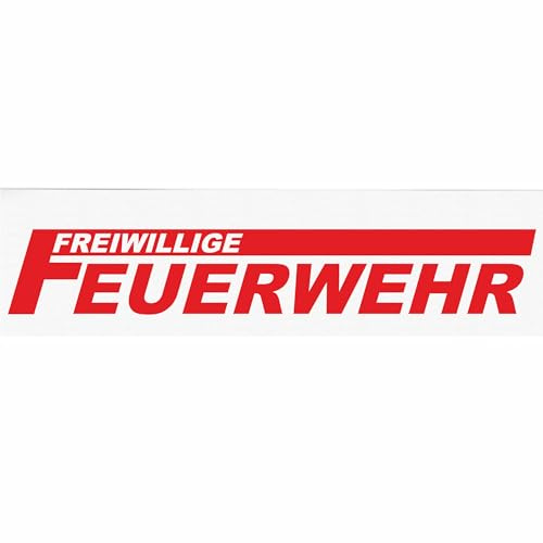 INDIGOS UG - Aufkleber - Autoaufkleber - Freiwillige Feuerwehr - rot 300 mm - selbstklebend - Sticker - für Auto, LKW, Boot, löschen - Bergen - Tuning - Heckscheibe