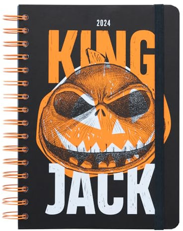 Grupo Erik Disney The Nightmare Before Christmas Kalender 2024 Buchkalender Terminplaner 2024 Planer A5 2024 Kalender A5 - Terminkalender 2024 - Jahreskalender 2024 Buch