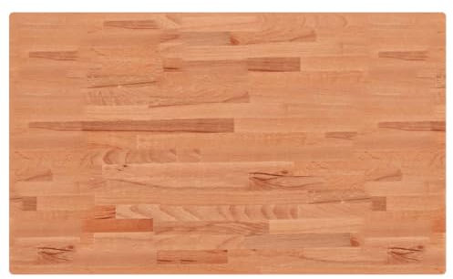 vidaXL Tischplatte, Holzplatte Holztischplatte Rechteckig, Ersatzplatte Platte für Beistelltisch Bartisch, Massivholztischplatte Schreibtischplatte, 100x60x1,5 cm Massivholz Buche