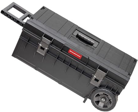 Toolbrothers RHINO XXL Trolley ECO Longer Basic 50 l IP66 Werkzeugkiste mit Laufrädern auf Metallachse und Doppelteleskopgriff