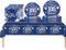 Juego de 53 piezas de vajilla de plástico para fiesta de cumpleaños número 100, color azul marino y plateado, platos de papel, servilletas, decoración de mesa de 100 cumpleaños, kit de vajilla