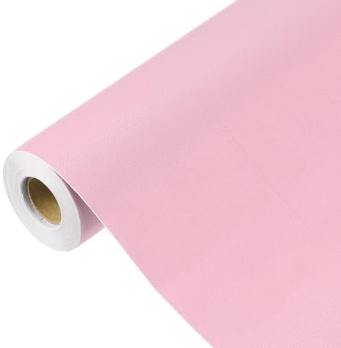 sourcing map 1000 x 40cm Powder Pink Wallpaper, Peel and Stick Wallpaper, Powder Pink Contact Paper Solid Color Vinyl Self-Adhesive Wall Paper Decorative for Wall Covering