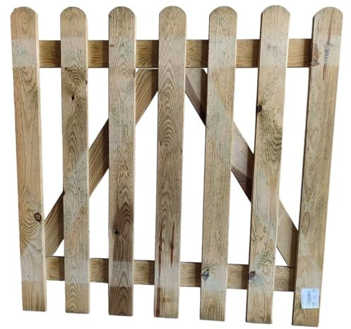 Fercasa Cancelletto in legno 100x100 cm impregnato in autoclave steccato con doghe recinzione