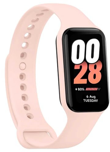 OcioDual Cinturino di Compatibile con Xiaomi Smart Band 8 Active/Redmi Smart Band 2, colore Rosa Chiaro, cinturino di ricambio in Silicone Gomma morbida e flessibile per lo sport traspirante
