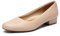 DREAM PAIRS Women's Pumps Low Chunky Closed Toe Heels for Women Comfortable Casual Slip-On Dress Shoes for Wedding Work Office Party SDPU2461W,Size 6,Nude-Pu,SDPU2461W