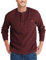 Zitysport Henley Shirt Langarm Casual Waffel Hemd Männer Thermal Freizeithemd 3-Knopf Classic T-Shirt Mit Brusttasche Langarmshirt Pullover (Weinrot, XL)