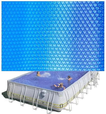 Manta Termica Piscina, Cobertor De Piscina De Verano, Lona Burbujas Piscina, Cobertor Solar Piscina, Lona para Piscina Rectangular, Calentador Solar para Cubierta De Piscina con Aislamiento Térmico