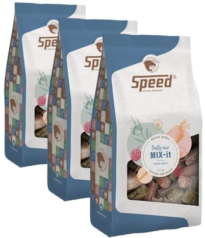 Speed Delicious speedies Mix-it, Leckerli-Mix für Pferde und Ponys, vielseitiges Geschmacks-Trio, Beste Zutaten, einfach praktisch (1 kg) (Packung mit 3)