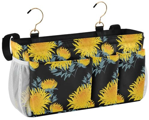 FRODOTGV Aufbewahrungstasche für Etagenbett mit gelber Blume, für Hochbett, Beistelltisch, Aufbewahrungstasche für Studentenwohnheime