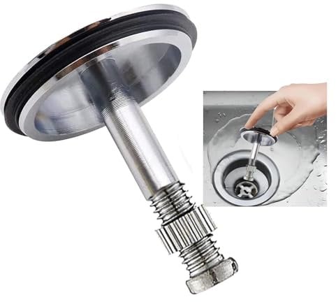 VZU Badewannenstöpsel 43mm Universal Stopfen mit Verstellbarer Schraube, Stöpsel für Badewanne und Küchenspüle, Abflussstopfen 47~67mm, Höhenverstellbar