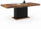 IDMarket - Esstisch, ausziehbar, rechteckig, Eden für 6-10 Personen, Tischplatte Hawkins, dunkles Holz und Schwarz, 160 – 200 cm