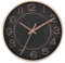 PATIKIL Orologi da Parete da 8 Pollici, Quarzo, a Batteria, Silenziosi, Senza Ticchettio, Numeri 3D, Rotondi, Decorativi per Ufficio, Camera da Letto, Soggiorno, Oro Rosa/Nero, Stile 1