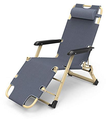 Relaxsessel klappbar Garten Lounge Stuhl mit gepolsterter Sitzstütze bis 180 kg Silbergrau