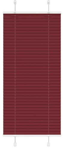 vidaXL Plissee Bordeauxrot 60x150 cm Stoffbreite 59,4 cm Polyester, Faltrollo, Klemmfix, Plisseerollo, Jalousie, Rollo, Plisseerollo für Fenster