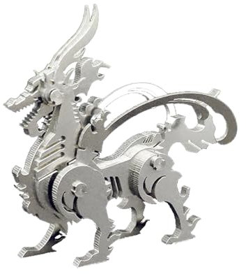 Larcele 3D Metal Mechanical Puzzles for Adults, DIY Assembly Steel Mythical Creatures Series Metal Jigsaw Puzzles Home Decorations Art Crafts Building Toys KJPZ-02 (Kirin)