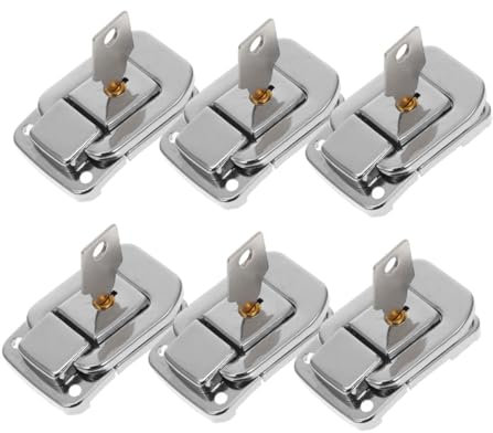 Homoyoyo 6pcs Luggage Lock Clasp Key Toggle Hasp for Secure Suitcases and Storage Theft Design for Travel Safety for Toolboxes and Cases