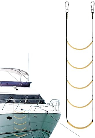 Birtern Scaletta per barca da | di corda a 3 gradini – Corda portatile per arrampicata per barche a motore, kayak, canoa, attività all'aperto