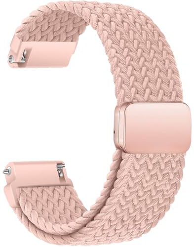 Aurrain 18mm 19mm 20mm 22mm Gewebte Nylon Armband für Garmin/ID205L/Galaxy/Amazfit//Coros,Magnetisches Nylon Sport Armband unisex