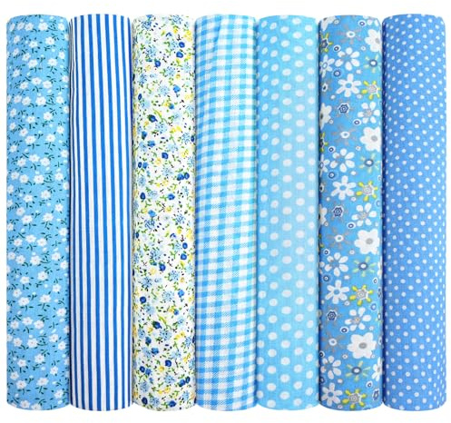 AOOSA 7PCS Diseño de Retales Telas 50x50cm, Cuadrada Florales Precortados