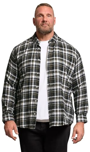 BadRhino Big & Tall & Yellow Brushed Checked Shirt - Men's - Plus Size Curve