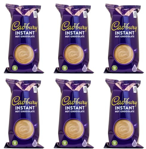 Cadbury Hot Chocolate Cups, Add Water, 9 Packs, 54 Cups | 9 sleeves of 6 cups each, just add hot water, smooth rich taste, portable ready-to-use format
