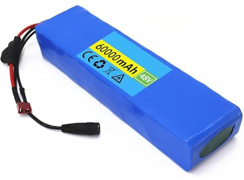 48V 60Ah 13S2P Batterie Ebike Batterie Rechargeable Batterie De Vélo Électrique Scooter,avec BMS Et Charger,pour 200W 350W 500W 800W 1000W Moteur(XT30+DC)