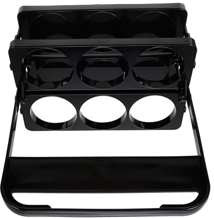 Housoutil Botellero Plegable para Cerveza y Vino 6 Botellas Negro Asa Portátil Organizador de Botellas para Bar y Hogar Almacenamiento Compacto