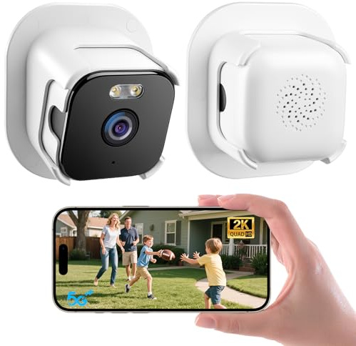 Window Security Camera 2K Indoor Camera, 5GHz & 2.4GHz Dual WiFi, Night Vision, Motion Detection, Two-Way Audio, Window Mounted Home Security Camera for Front Door, Apartment, Baby, Pet & Office