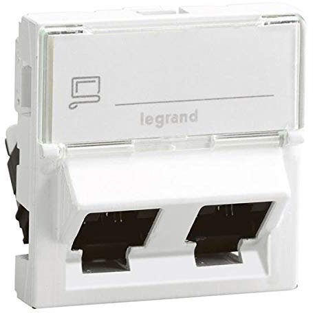 Legrand Mosaic - Prise rj45 Catégorie 6 ftp 2 module blanc 2x45
