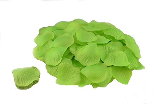 100 petales de Roses en Fibre DE Tissus Compact Plusieurs Coloris pour Deco de Table Mariage (Vert)