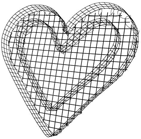 bellissa Herz Gitter 37x34x4 cm, Schwarz, Outdoor, 37x34cm, Höhe 4 cm