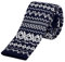DonDon schmale Strickkrawatte 5 cm - Norweger Muster Weihnachtskrawatte Motiv