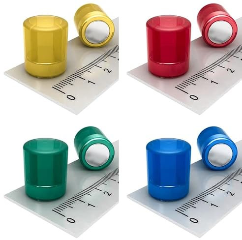 20 Stück - Glasboardmagnete 14x17.5 mm für die Pinnwand und Glasmagnetboards - 4 Farben im Set