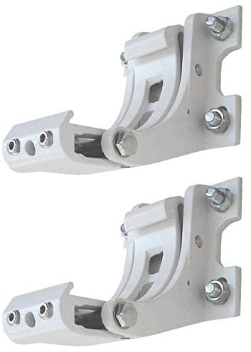 Mendler 2er-Set Wandhalterung für Markise T122, T123, Wandkonsole Wandmontage Adapter - weiß