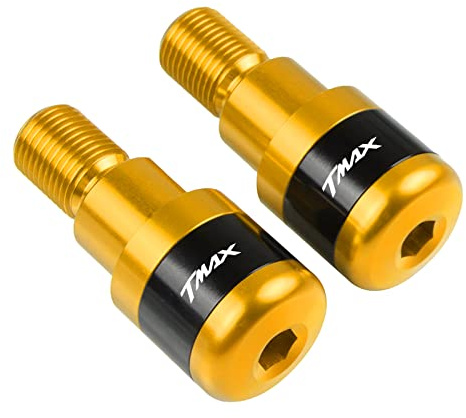 MZ-STORE 2Pcs Moto Manubrio Gear Balanced Plug Slider Manubrio Estremità Grips Cap Alluminio per TMAX 500 2008-2016 TMAX 530 2006-2016 TMAX530 SX DX 2017 2018 2019-Oro