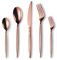 Berglander Black Silverware Servierset 30-teilig, Edelstahl-Besteck-Servierset mit Titanbeschichtung in Rose Gold, Servierlöffel, Silber-Serviergerät, Rostschutz, bleifrei (30 Stück)