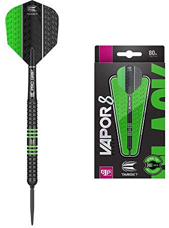 Target Darts Vapor 8 Schwarz-Grün 24G 80% Wolfram Swiss Point Steeldarts Dartpfeile-Set