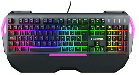 Oversteel - Teclado gaming mecánico IRON con RGB, switch rojo, idioma español