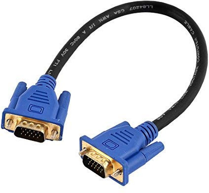 PC Computer Male to Male 15 Pin VGA Cable 30 cm Black