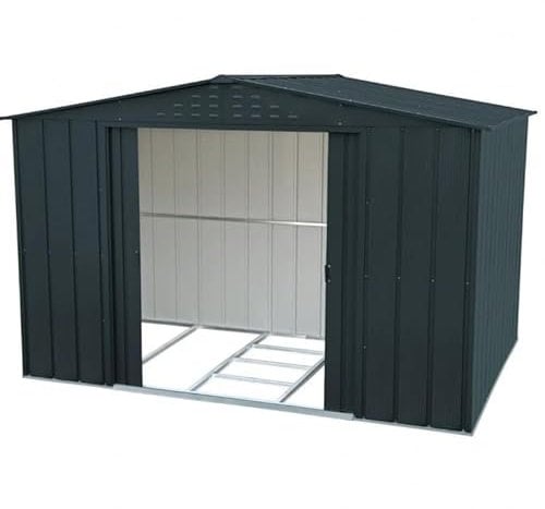 ezooza Gartenhaus aus Metall Top Shed 305 x 244 cm Farbe Grau Anthrazit