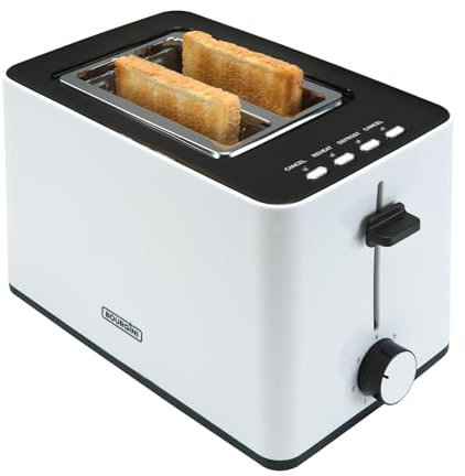 Bourgini sandwichmaker - Toaster 2 scheiben mit Klammern - Weiß - Einstellbare Bräunungsstufe und Auftaufunktion