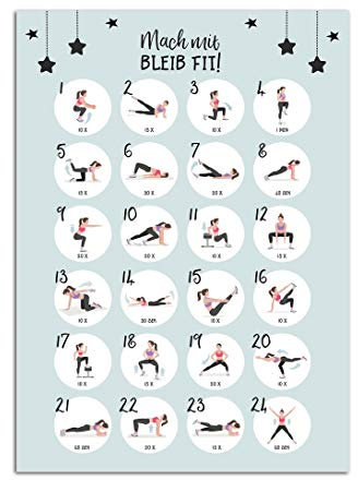 Postkarte Adventskalender Weihnachtskalender Postkarte A6 (Sport Frauen)