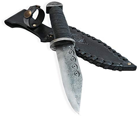 Toferner Wikingermesser, Odins Auge, Schwarz, handgeschmiedetes Messer, Kunst-Kollektion, Antike